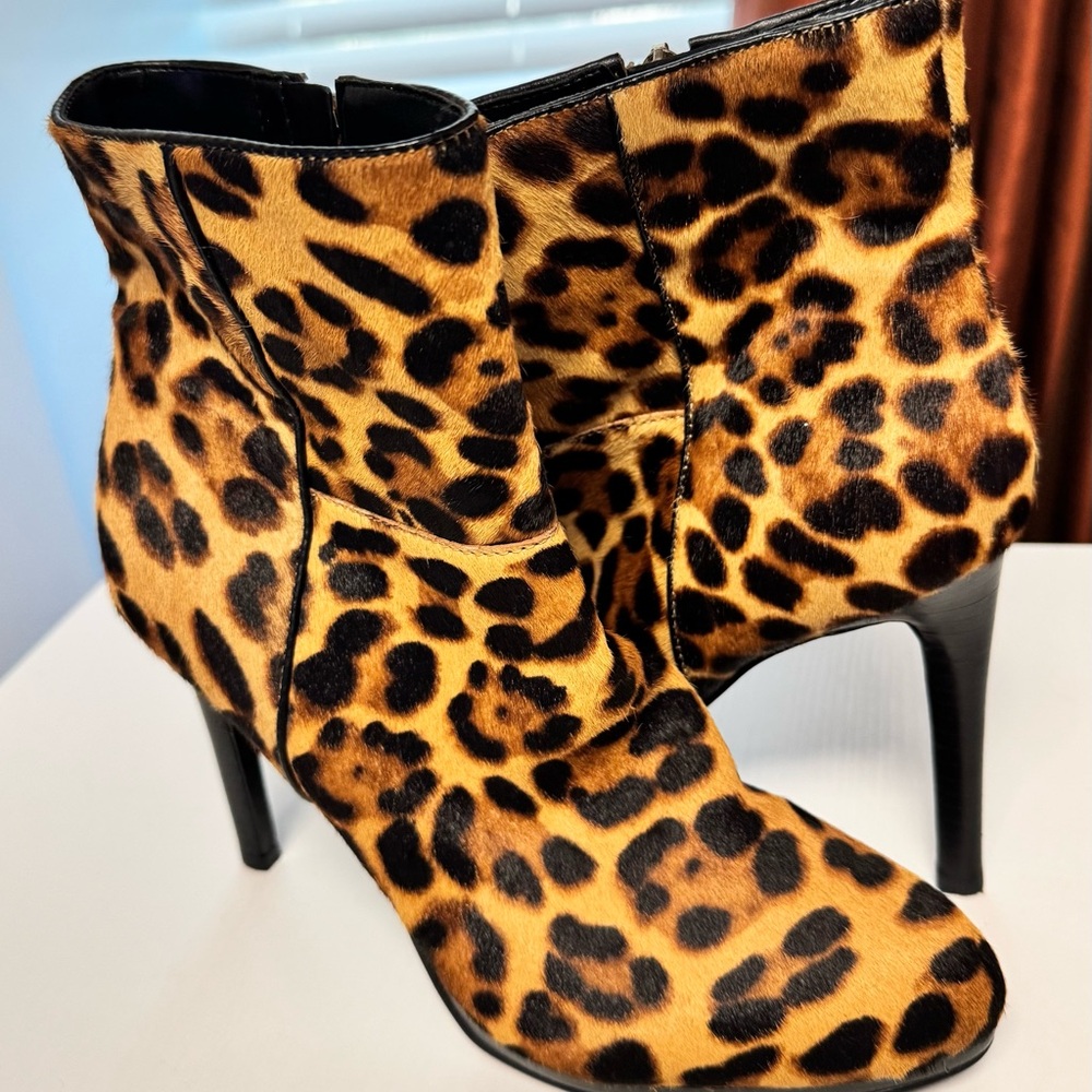 Leopard Print Ankle Boots